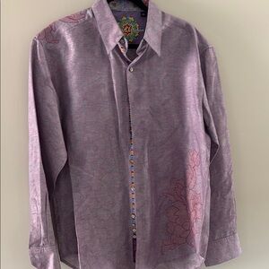 Robert Graham Purple Casual Button Down Shirt